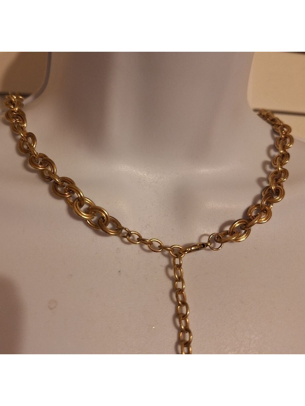 Genuine pearls, natural Jade and rhinestones 18" + ext Statement Necklace - Picture 6 of 11